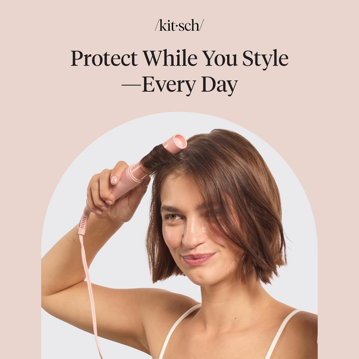 Kitsch Heat Protection Spray for Hair – Heat Protectant for Hair with Argan Oil – Styling Hair Spray for Frizz Control, Shine & Damage Protection – Protects Strands | Ideal Gifts for Women