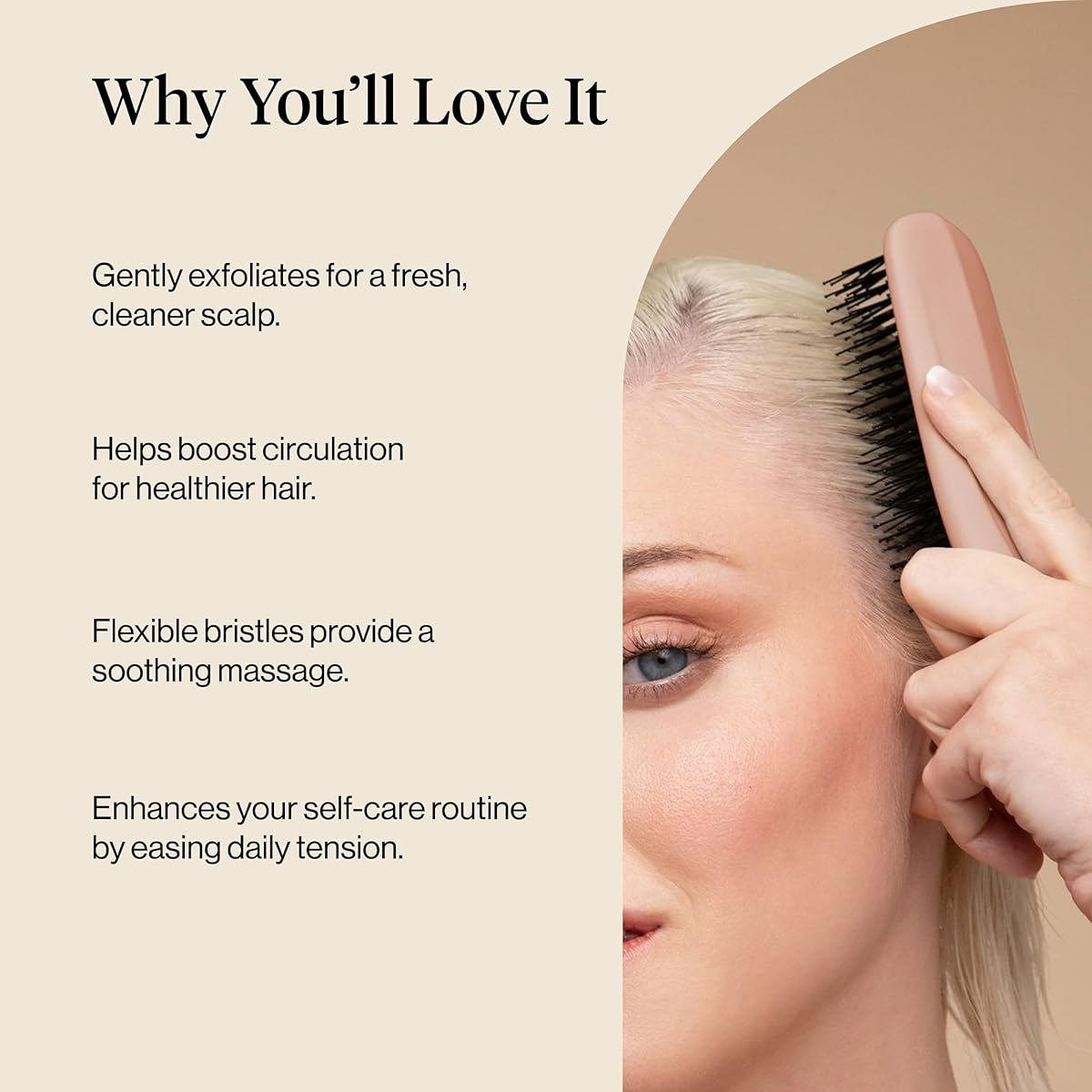 Kitsch Scalp Renewal Brush - Exfoliating & Scalp Massager for Hair Growth, Gentle Head Massage Brush to Remove Buildup, Boost Circulation & Relaxing Head Scrubber for Washing Hair - Terracotta