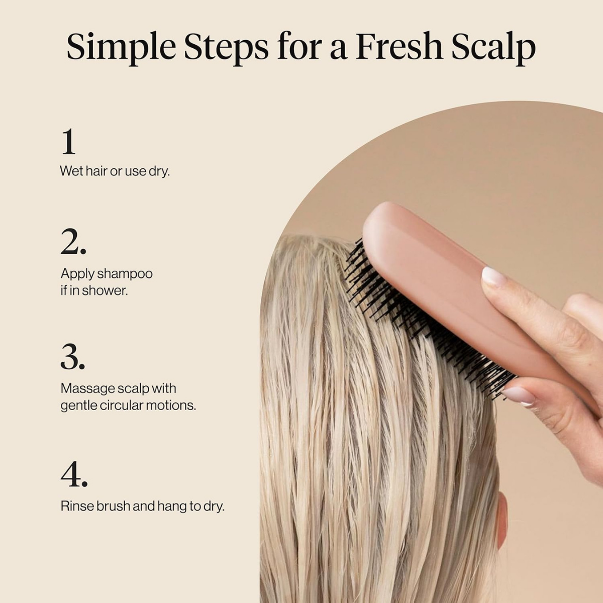 Kitsch Scalp Renewal Brush - Exfoliating & Scalp Massager for Hair Growth, Gentle Head Massage Brush to Remove Buildup, Boost Circulation & Relaxing Head Scrubber for Washing Hair - Terracotta