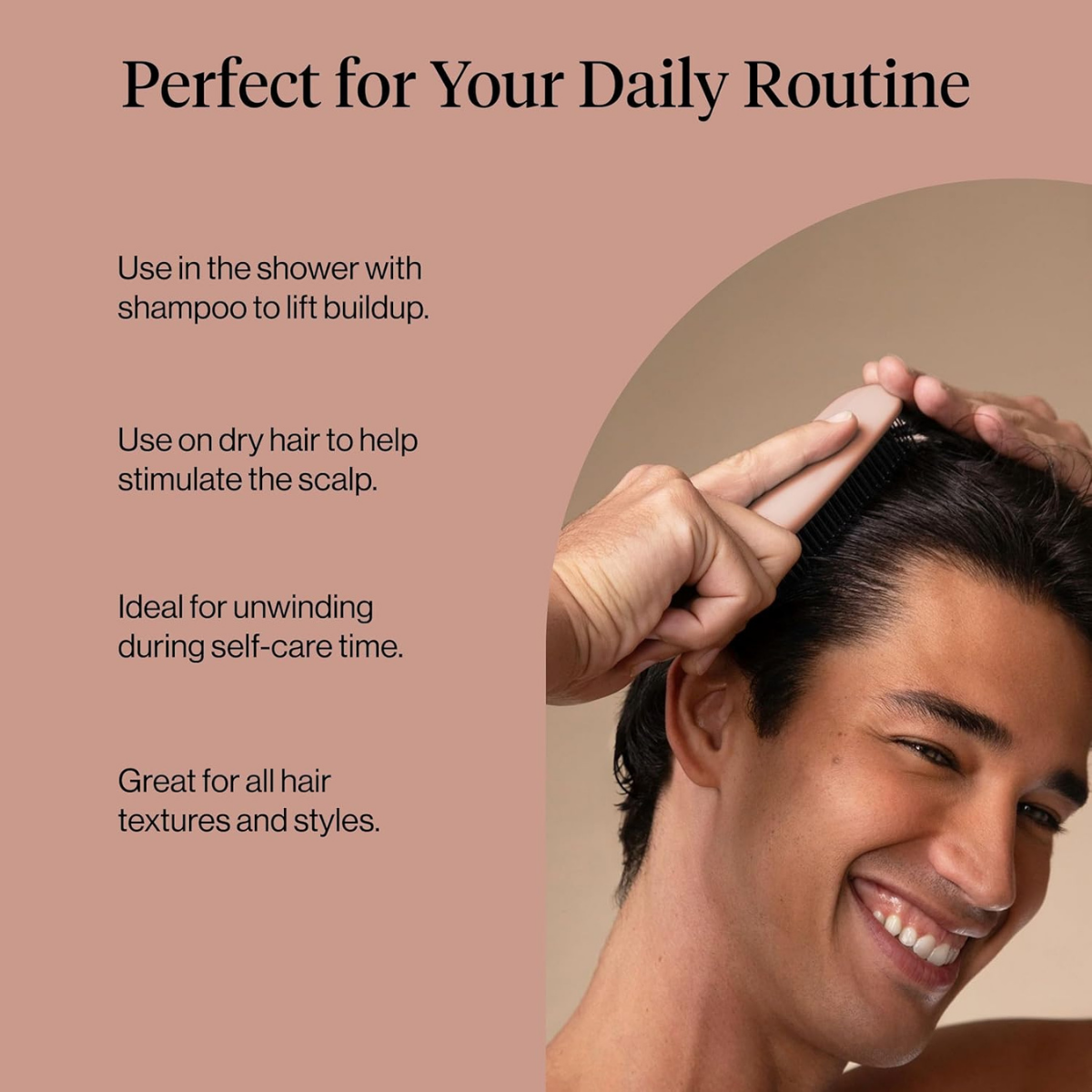 Kitsch Scalp Renewal Brush - Exfoliating & Scalp Massager for Hair Growth, Gentle Head Massage Brush to Remove Buildup, Boost Circulation & Relaxing Head Scrubber for Washing Hair - Terracotta