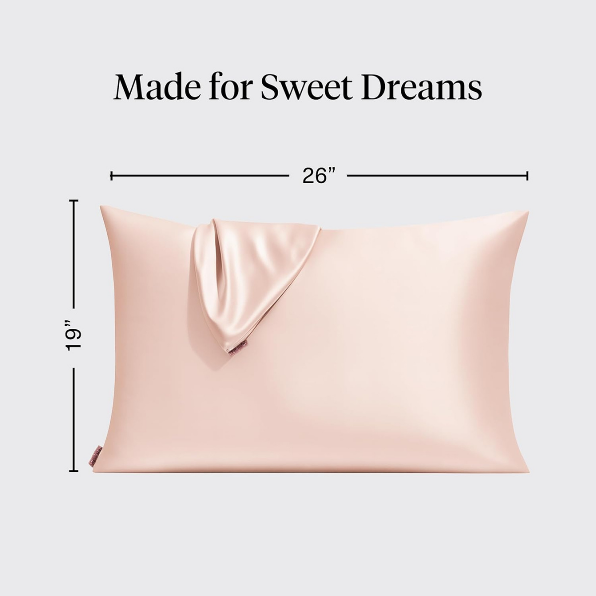Kitsch Satin Pillowcase with Zipper for Hair & Skin - Softer Than Silk Pillow Cases, Smooth Cooling Satin Pillow Case, Wrinkle-Free, Machine Washable - Pillow Cases Standard Size (66x48 cm) - Blush