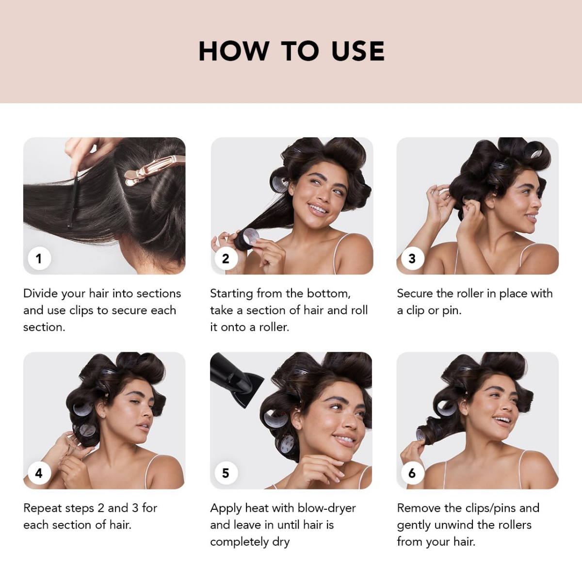 Kitsch Ceramic Hair Rollers for Women – Self-Grip Hair Curlers for Heatless Overnight Curls, Long-Lasting, Frizz-Free, Volumizing Large Rollers for All Hair Types – Terracotta, 4 Count (Pack of 1)