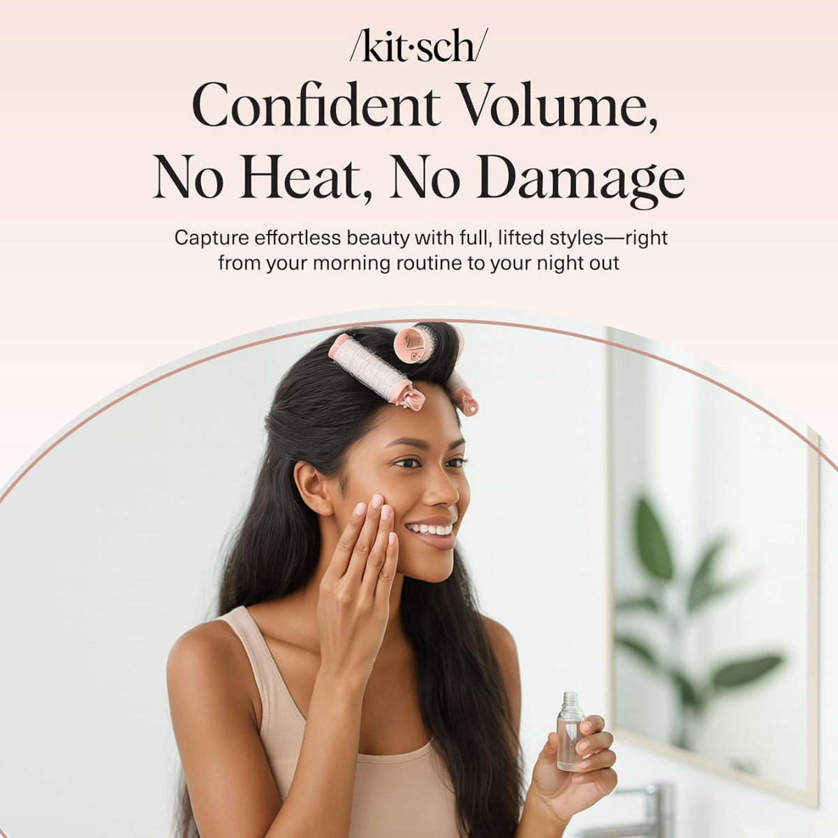 Kitsch Volumizing Hair Clips for Women - Hair Rollers for Volume & Curls - Volumizing Hair Products, Hair Roller Clips for Effortless Curls That Last - 2pc, Terracotta