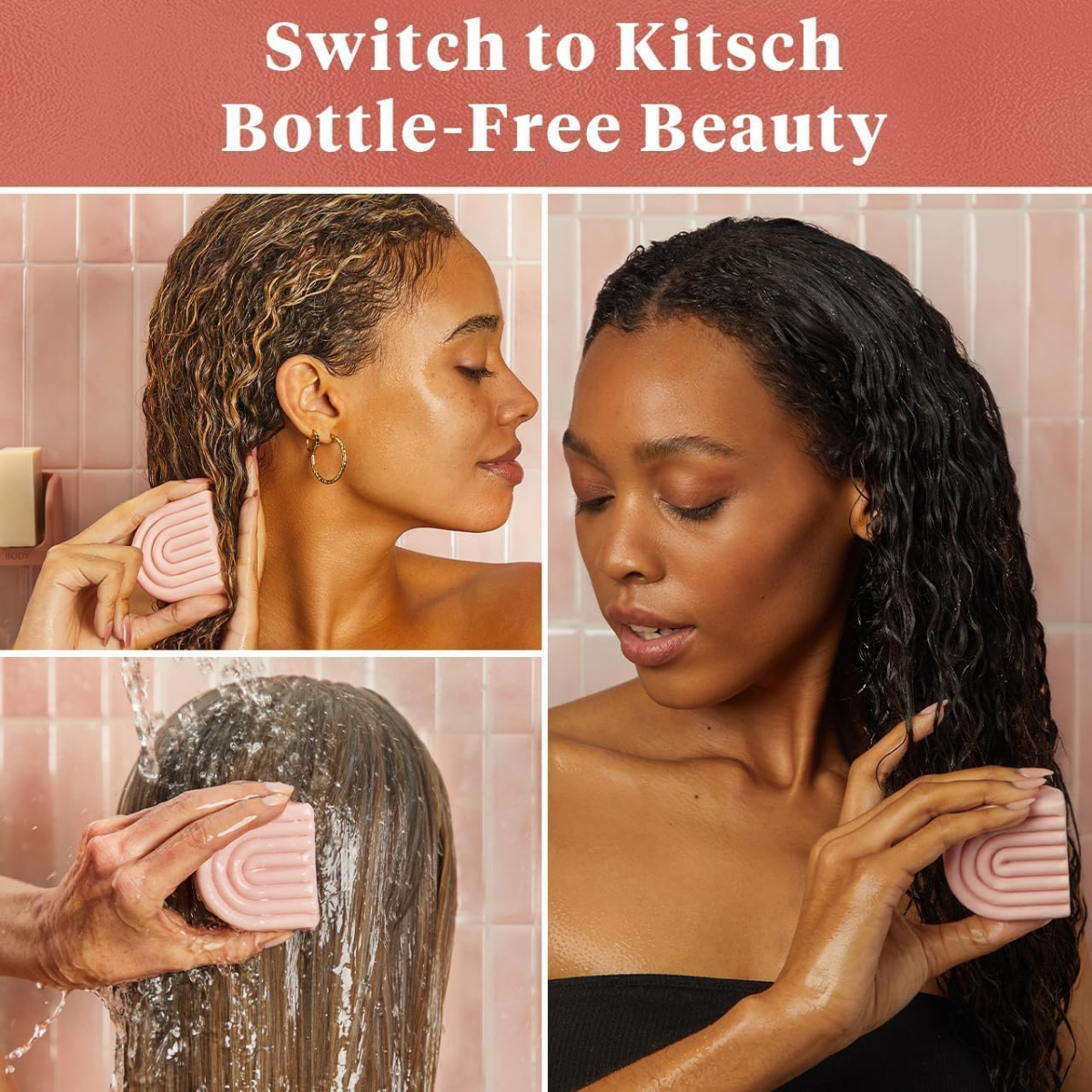 Kitsch Castor Oil Conditioner Bar Soap - Hydrating & Moisturizing Hair Care - Organic Castor Oil Conditioner for Hair Growth & Scalp Nourishment - Silicone & Paraben-Free, Vegan, Made in USA