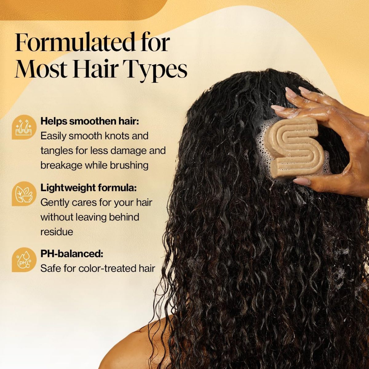 Kitsch Coconut Oil Shampoo Bar - Hydrate & Soften Dry Damaged Hair - Deep Moisturizing Curly Hair Shampoo - Safe Shampoo for Color Treated Hair - Silicone, Paraben & Sulfate Free - Made in USA