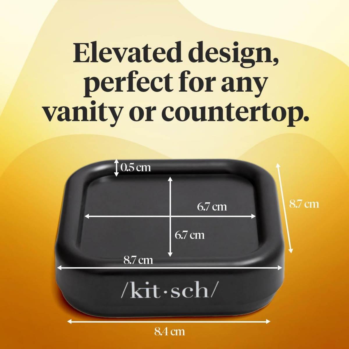 Kitsch Magnetic Bobby Pin Holder - Cute Stuff, Strong Magnetic Pin Holder for Desk & Vanity, Securely Holds Metal Hair Clips, Bobby Pins & Paper Clip | Ideal Gifts for Women - Black, 1 pc