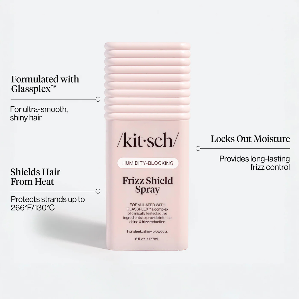 Kitsch Frizz Shield Hair Spray - Frizz Control Hairspray for Smooth, Glass-Like Finish | Lightweight Heat Protectant Hair Care with Argan Oil, No Heavy Residue | Anti Humidity Spray for Hair