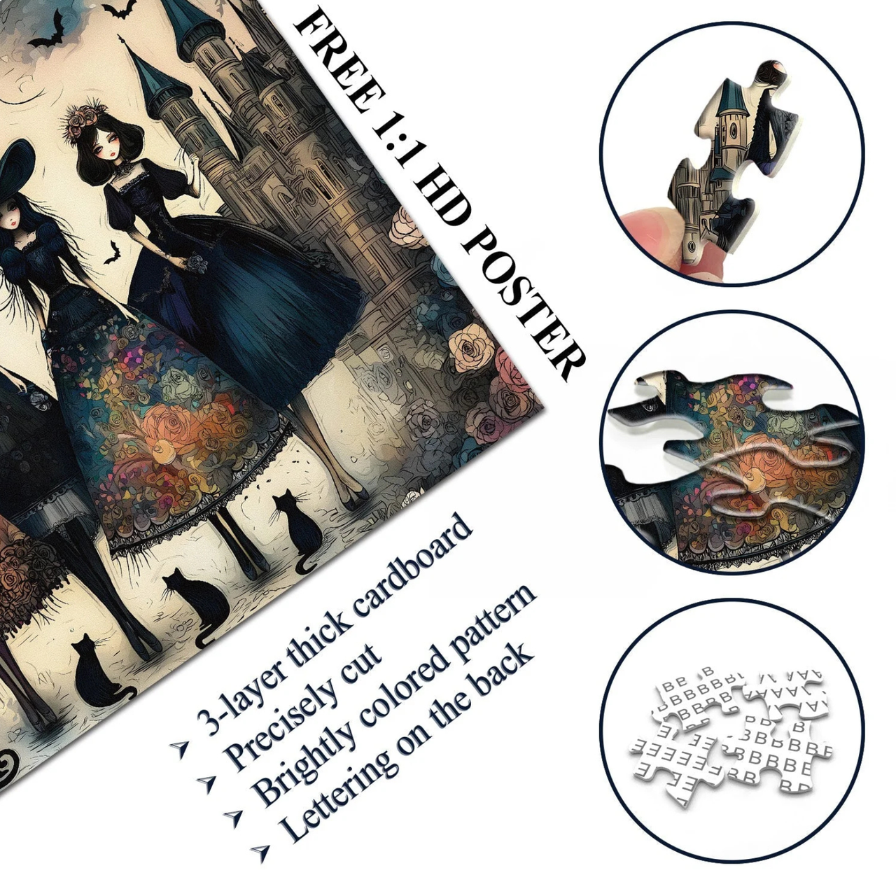 Raven Night Girls Jigsaw Puzzle 1000 Pieces
