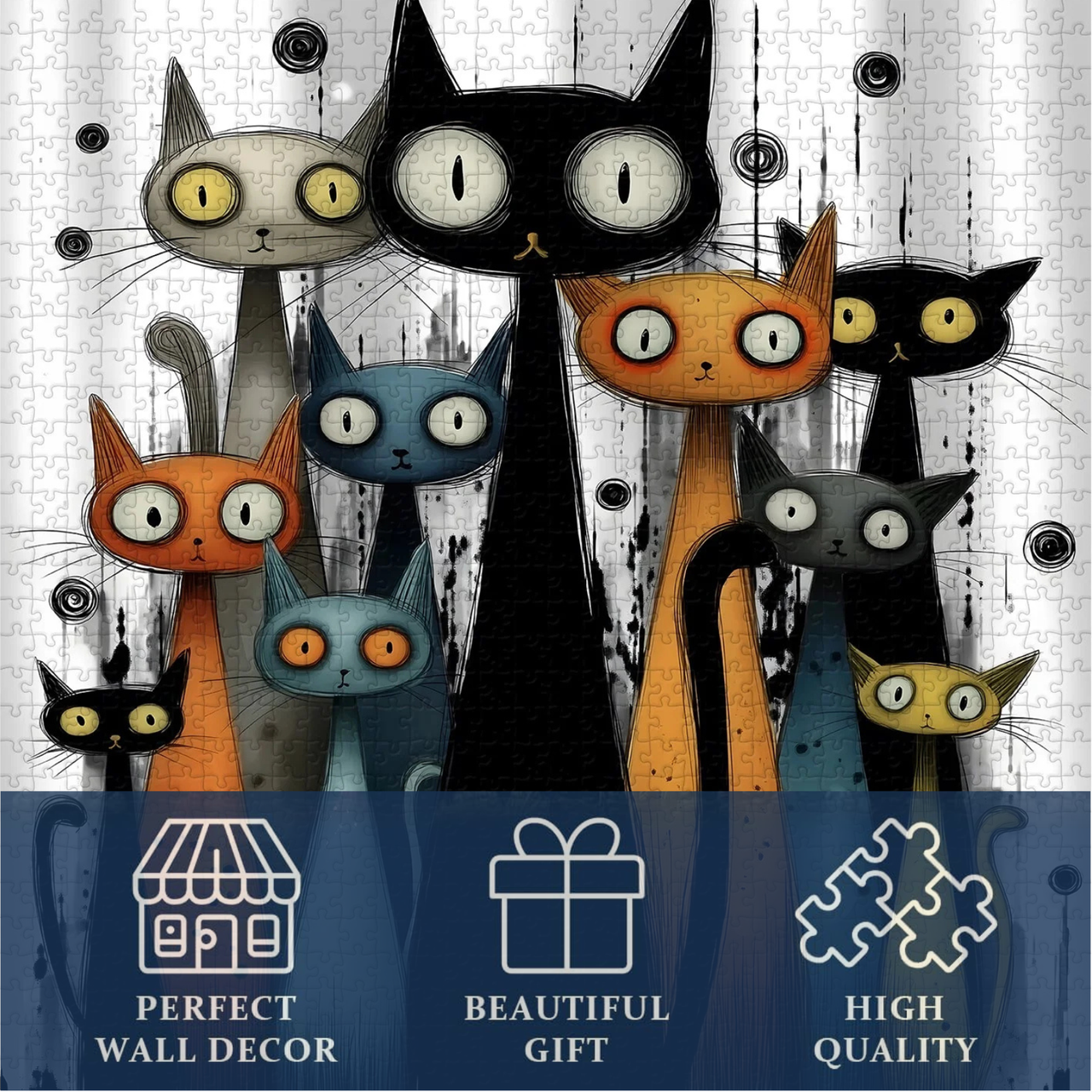Whimsy Cats Jigsaw Puzzle 1000 Pieces