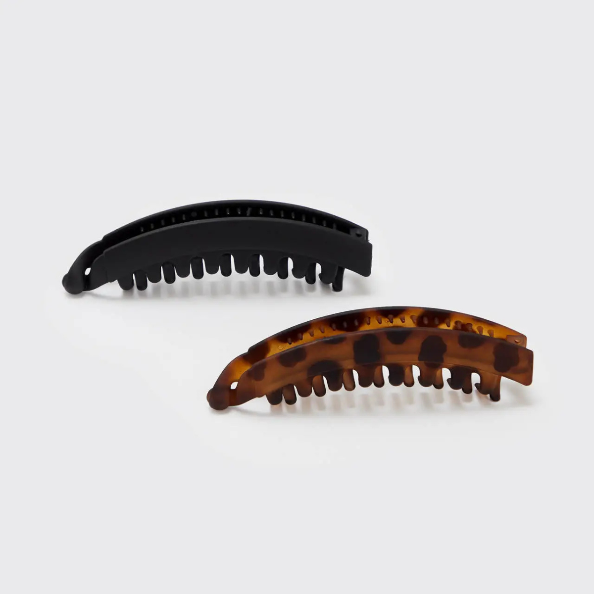 Kitsch Banana Clips For Women - Retro 80s Style Banana Hair Clips | Secure & Durable, No Crease Hair Accessories for Women | Styling, Ponytails & Updos | Ideal Gifts for Women - Black & Tort, 2pcs
