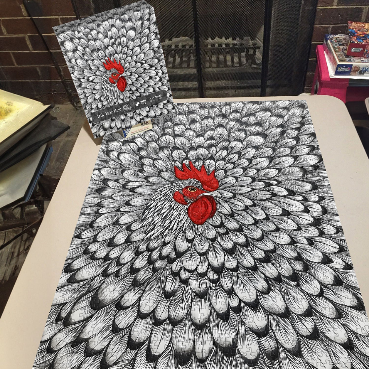 Ink Rooster Jigsaw Puzzle 1000 Pieces