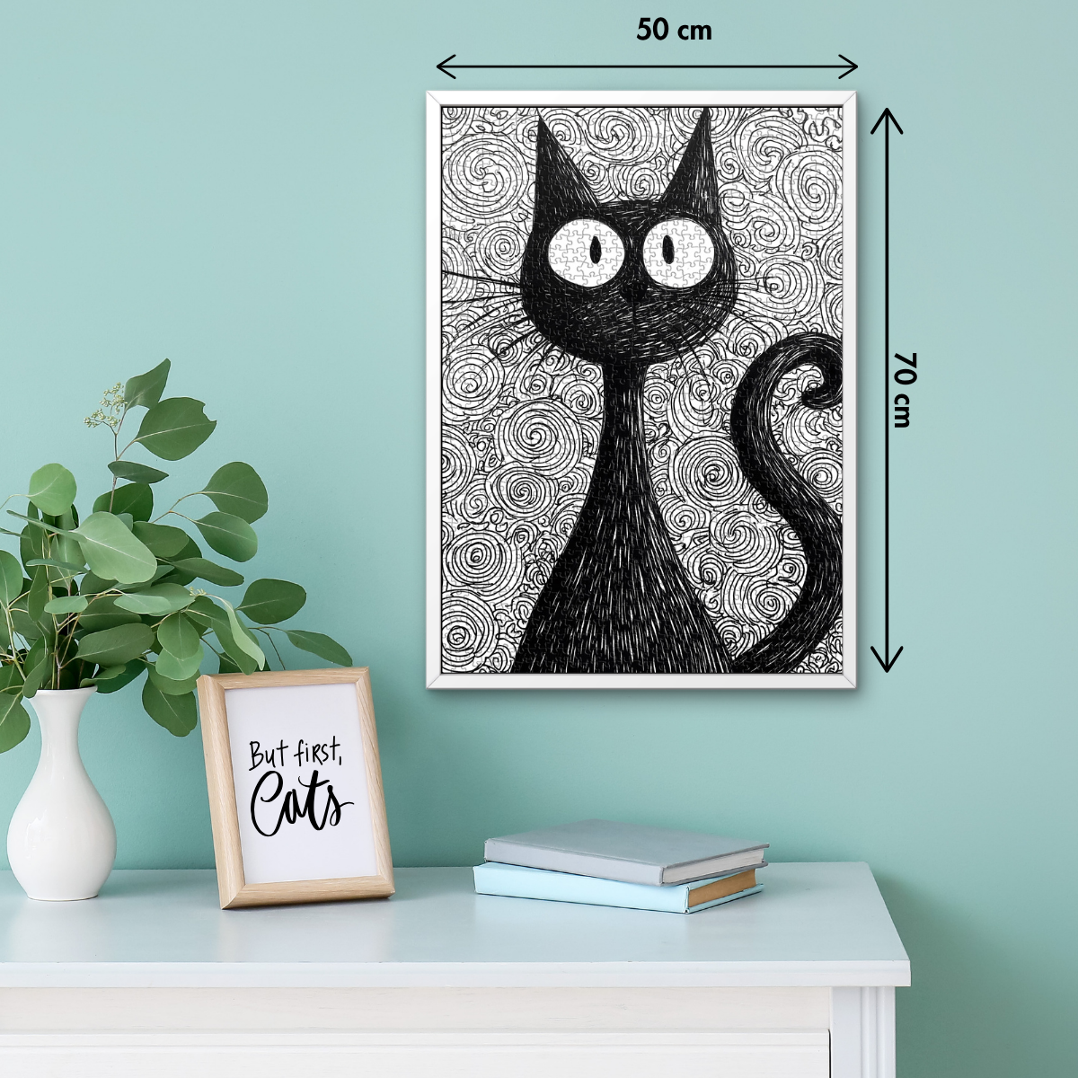 Whimsical Ink Cat Jigsaw Puzzle 1000 Pieces