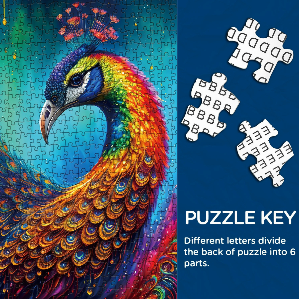 Colorful Peacock Jigsaw Puzzle 1000 Pieces