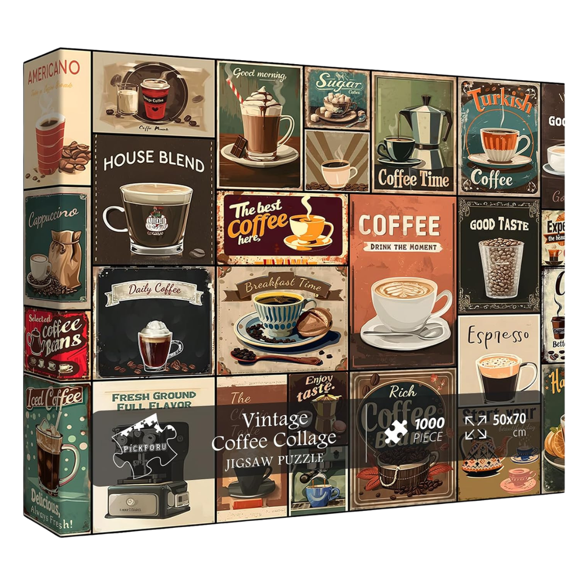 Vintage Coffee Collage Jigsaw Puzzle 1000 Pieces