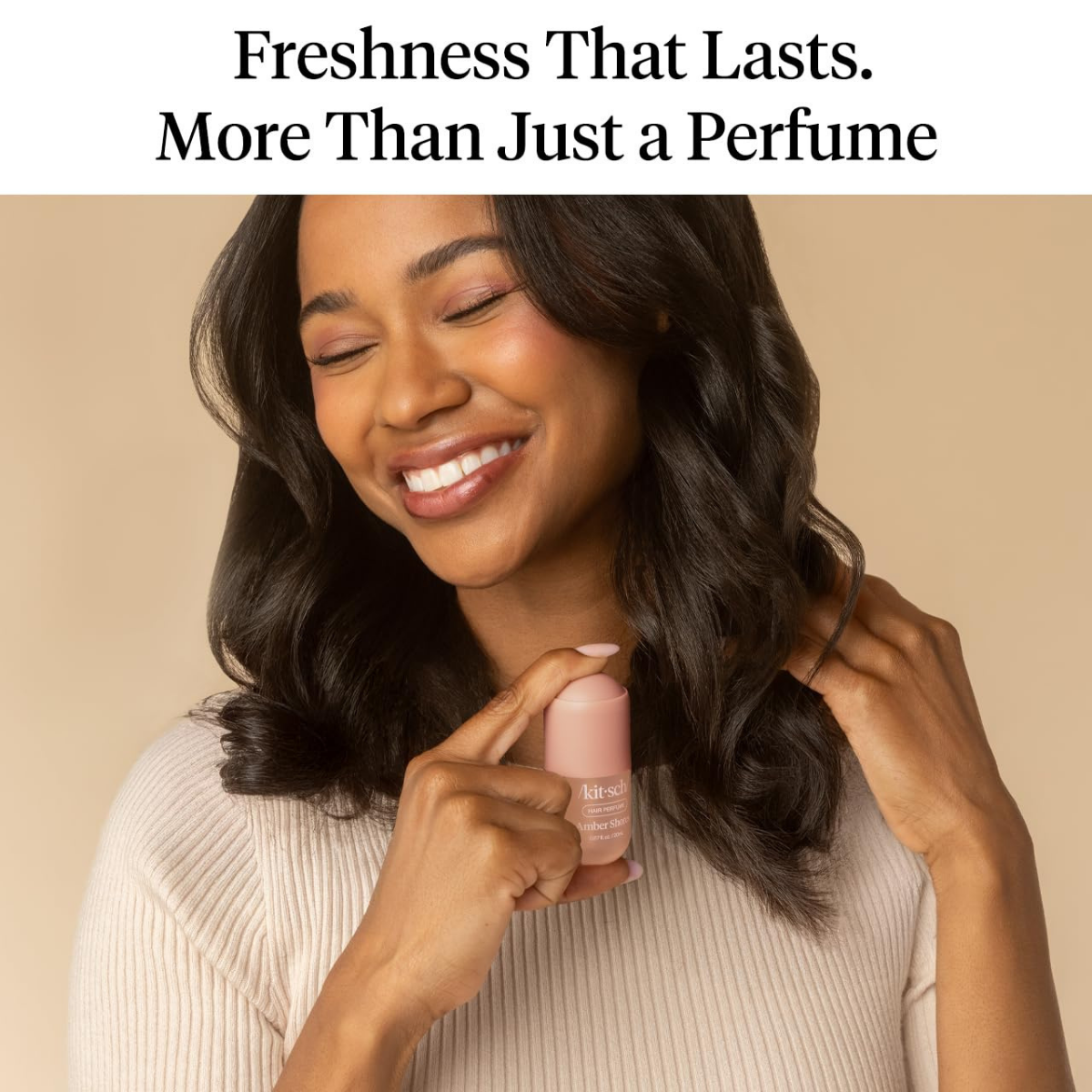 Kitsch Hair Perfume for Women - Amber Shores | Clean, Deodorizing & Patented Odor-Eliminating Technology Hair Spray & Body Mist - Freshen Hair, Body & Pillows - Woody Aquatic Scent - 20mL