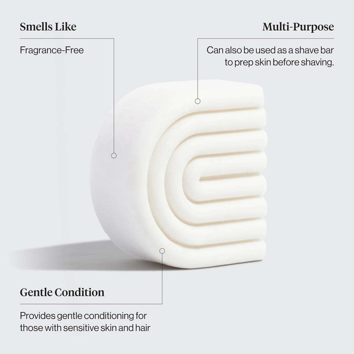 Kitsch Ultra Sensitive 2-in-1 Conditioner Bar & Shaving Soap | Moisturizing & Anti-Irritation Bar Soap for Sensitive Scalp & Skin - 5 Ingredients Only, Scent Free Hair Care & Body Care