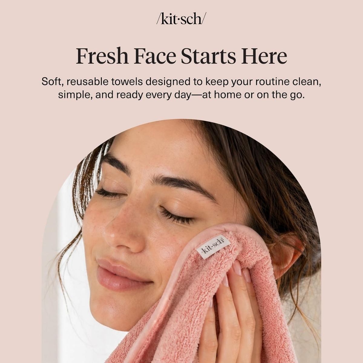 Kitsch Microfiber Face Towels 3pc Set | Clean Towels for Face - Terracotta, Reusable Microfiber Face Cloth for Daily Use, Facial Towel, Gentle Cleanse Face Wipes Alternative, Absorbent Quick Dry Cloths