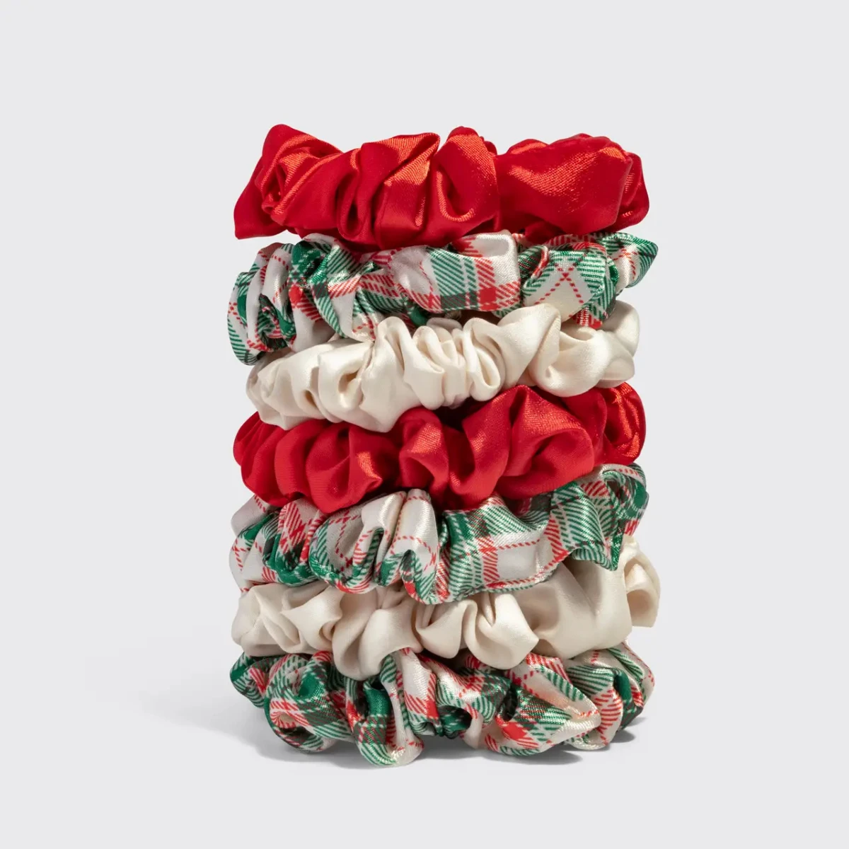 Kitsch Holiday Ruched Satin Scrunchies 7pc Set