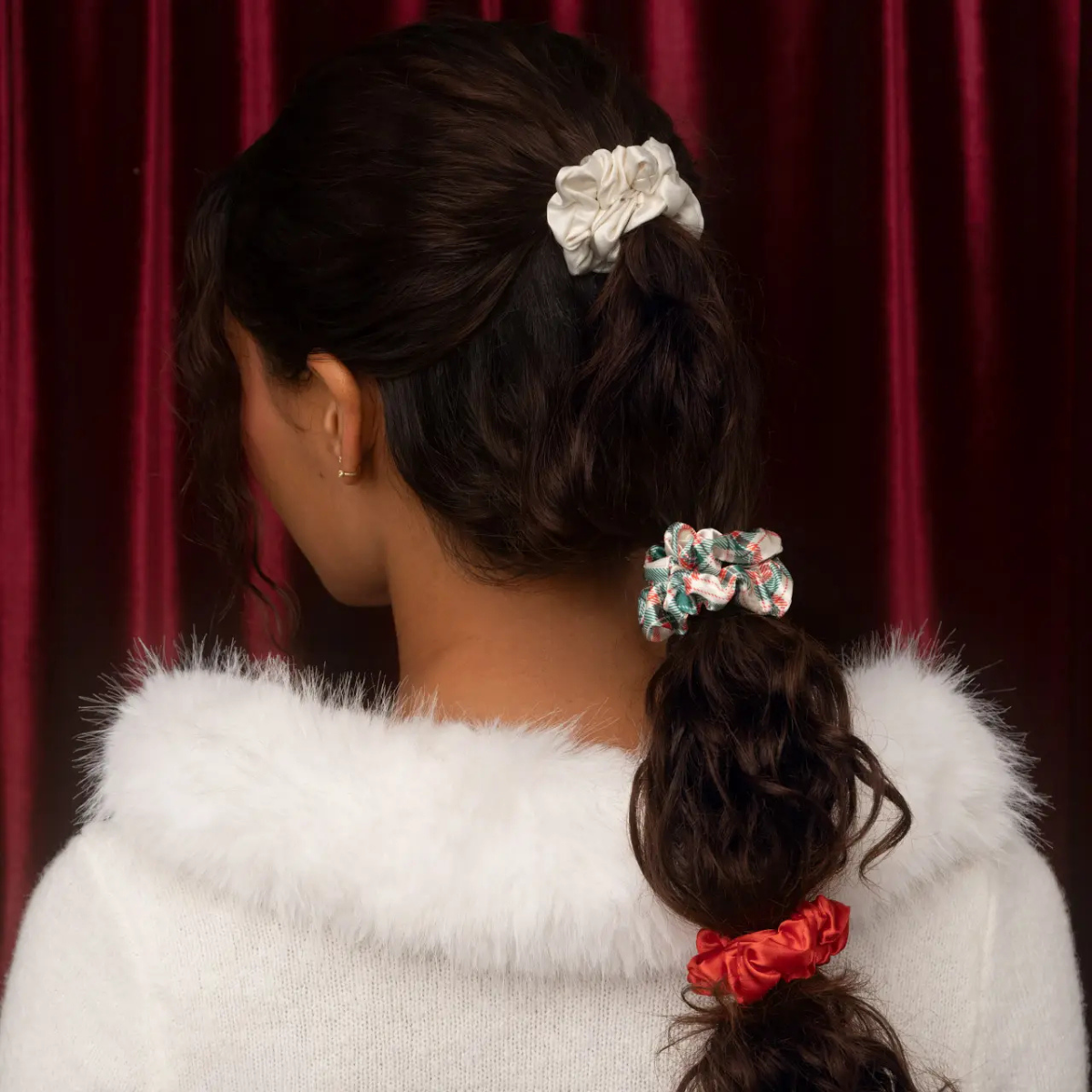 Kitsch Holiday Ruched Satin Scrunchies 7pc Set