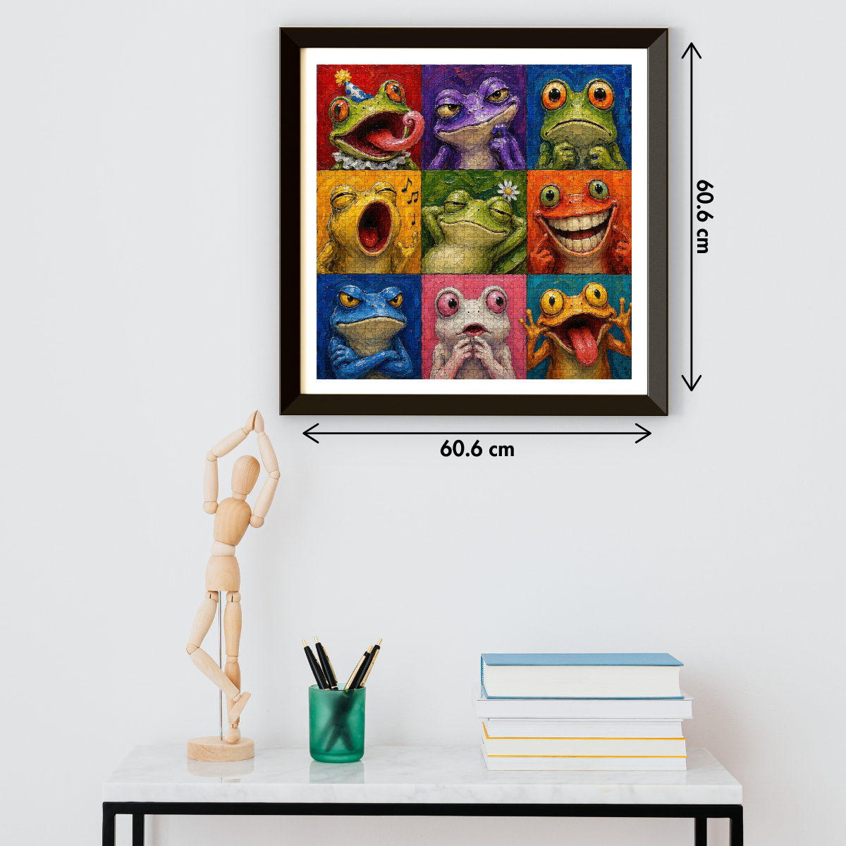 Colourful Frog Faces Jigsaw Puzzle 1000 Pieces