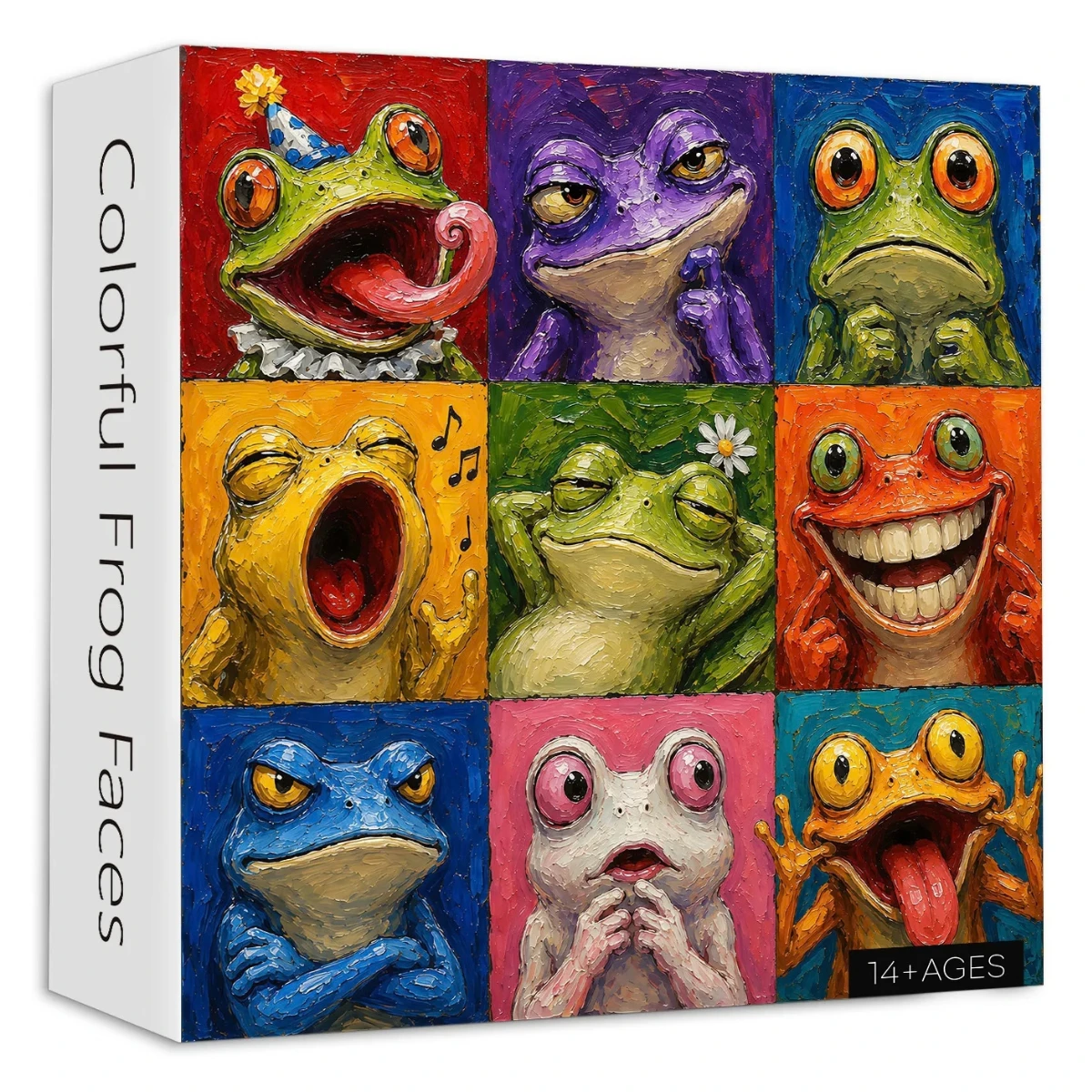 Colourful Frog Faces Jigsaw Puzzle 1000 Pieces