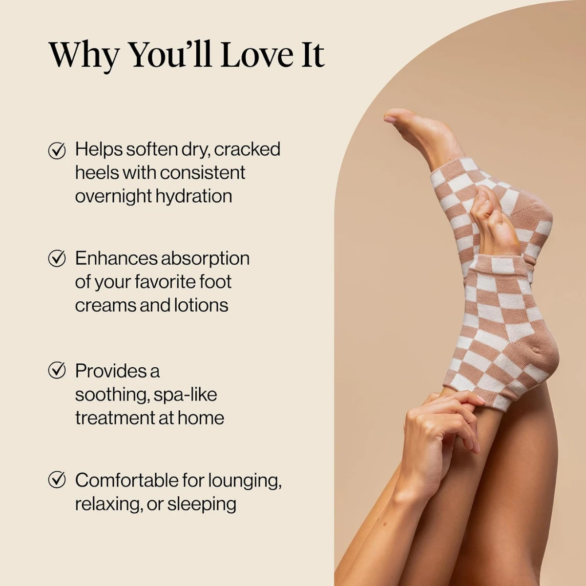 Kitsch Large Moisturizing Heel Socks - Terracotta Checker
Moisturizing Heel Socks for Women & Men, Overnight Foot Masks with Insulated Gel Lining for Cracked Heels, Open-Toe Design