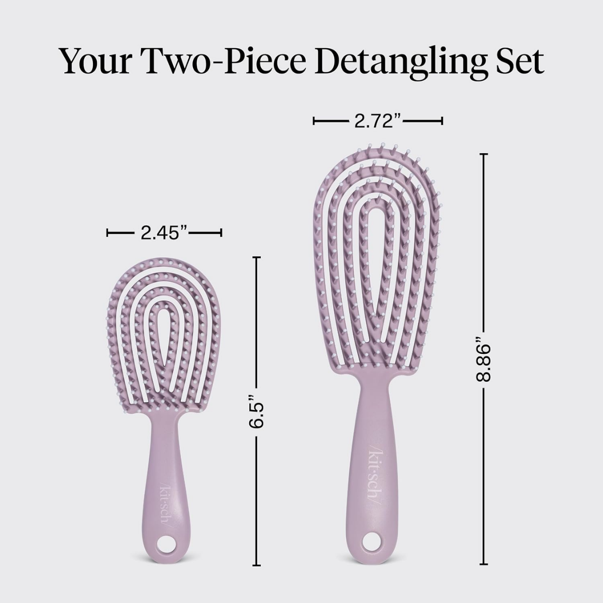 Kitsch Flexi Flow Duo Detangler Brush, Hair Brushes For Women - Soft Violet
Brush Detangler for Women, Men & Kids, Curly Hair Brush w/ Bendable Frame, Bounce Curl Defining Brush for Wet or Dry Strands