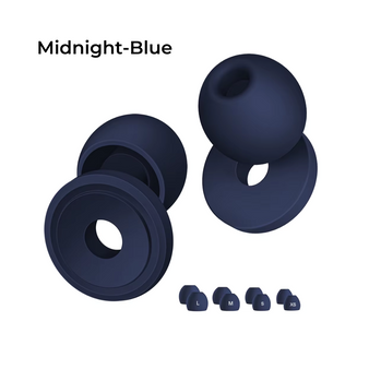 QuietSleep Earplugs for Sleeping – 23dB Noise Reduction, Soft Silicone, Midnight Blue, Includes Travel Case & 4 Sizes