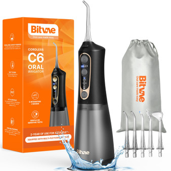 Water Flosser Bitvae C6, Best cordless water flosser, Jet flosser for teeth, Plaque remover, Portable oral irrigator