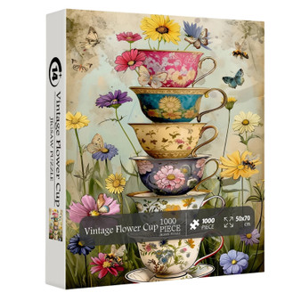 Vintage Flower Cup 1000 Piece Jigsaw Puzzle for Adults