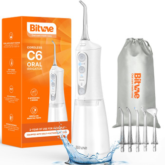 Water Dental Flosser Bitvae C6 in White Colour with 3 Modes 5 Intensities