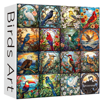 Birds Art Stained Glass Puzzle for Adults 1000 Pieces