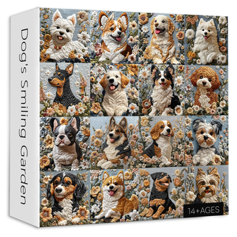 Dog's Smiling Garden Jigsaw Puzzle 1000 Pieces for Adults Perfect Gift for Dog Lovers