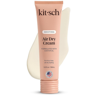 Kitsch Smoothing Air Dry Cream for Hair – Frizz Control Hair Care Product with Castor Oil & Coconut Oil– Weightless Styling Cream- Enhances Natural Texture Appearance
