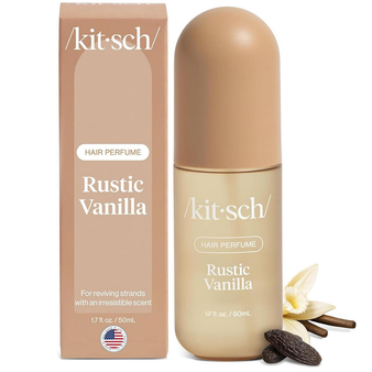 Kitsch Hair Perfume for Women - Rustic Vanilla | Clean, Deodorizing & Patented Odor-Eliminating Technology Hair Spray & Body Mist - Freshen Hair, Pillows - Warm Tonka, Vanilla & Cedar Blend - 50 mL