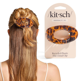 Kitsch Medium Flat Claw Clips for Women - Stylish Flat Hair Clips, Strong Hold for Thick & Fine Hair | Non-Slip for Secure, Comfortable All-Day Wear | Ideal Gifts for Women - Tortoise Design