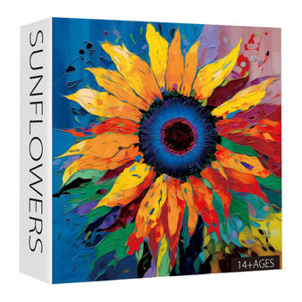 Sunflower Puzzle for Adults 1000 Pieces - Colorful Gradient Flower Fine Art Jigsaw, Floral Painting as Sunflower Decor