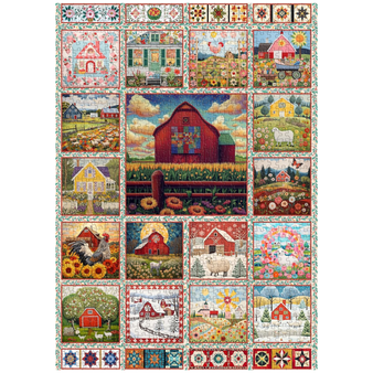 PICKFORU Farmyard Collage Puzzles for Adults, Vintage Animal Farm Barn Jigsaw Puzzles 1000 Pieces Rooster, Challenging Unique Retro Scene Theme as Wall Decor
