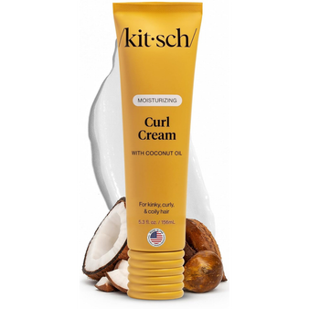 Kitsch Moisturizing Curl Cream for Curly Hair – Lightweight Curly Hair Products for Men & Women | Defines Curls, Controls Frizz & Boosts Shine | Hydrating Curling Cream - Ideal Gifts for Women