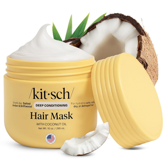 Kitsch Deep Conditioning Hair Mask – Moisturizing Hair Mask for Damaged Hair with Coconut Oil – Hydrating, Strengthening & Frizz-Reducing Hair Care Treatment for Curly, Coily & All Hair Types - 295 mL
