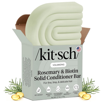 Kitsch Rosemary & Biotin Volumizing Hair Conditioner Bar for Hair Growth & Thickening – Hydrating & Cleansing Hair Conditioner for Women & Men - Paraben, Silicone & Sulfate Free 77g