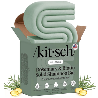 Kitsch Rosemary & Biotin Shampoo Bar - For Hair Growth, Strengthening, Thickening & Volumizing Shampoo for Women and Men - Free of Parabens, Sulfates & Silicones 91g