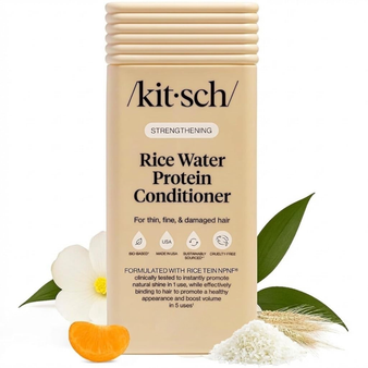 Kitsch Strengthening Rice Water Protein Conditioner for Women & Men – Hair Care for Thin, Fine & Damaged Hair, Boosts Shine & Volume – Paraben, Phthalates & Silicone Free - 355mL