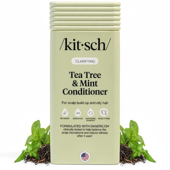 Kitsch Clarifying Tea Tree Liquid Conditioner for Women & Men – Lightweight Hydration Hair Conditioner with Peppermint & Tea Tree Oil for Oily Hair & Scalp Buildup – Made in USA Hair Care