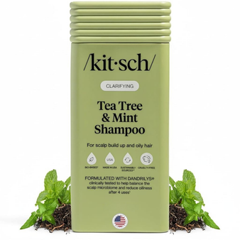 Kitsch Clarifying Tea Tree & Mint Liquid Shampoo for Men and Women – Clarifying Shampoo with Peppermint & Tea Tree Oil for Oily Hair & Scalp Buildup – Clean Color-Safe Hair Care, Made in USA