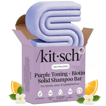 Kitsch Toning Purple Shampoo For Blondes & Color Treated Hair - Shampoo Bar For Women and Men - Biotin Shampoo for Strengthening & Neutralizing Brassy Tones - Vegan, Silicone & Sulfate Free