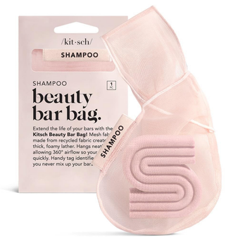 Kitsch Bar Soap Saver Pouch – Patented Mesh Soap Bag for Shampoo and Conditioner Bars - Extends Use & Prevents Soggy Mess - Recycled Beauty Bar Bag, Eco-Friendly - Blush