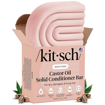 Kitsch Castor Oil Conditioner Bar Soap - Hydrating & Moisturizing Hair Care - Organic Castor Oil Conditioner for Hair Growth & Scalp Nourishment - Silicone & Paraben-Free, Vegan, Made in USA