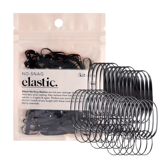 Kitsch Hair Ties No Damage for Kids, Teens and Women - Rubber Bands for Hair Styling | No Snag Hair Elastics | Daily Hair Accessories | Ideal Gifts for Women - 100pcs (Black)