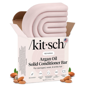 Kitsch Argan Oil Conditioner Bar – Repairing Hair Conditioner for Damaged Hair, Anti-Frizz – Strengthening, Moisturizing Hair Care – Paraben, Silicone & Sulfate-Free – Made in USA